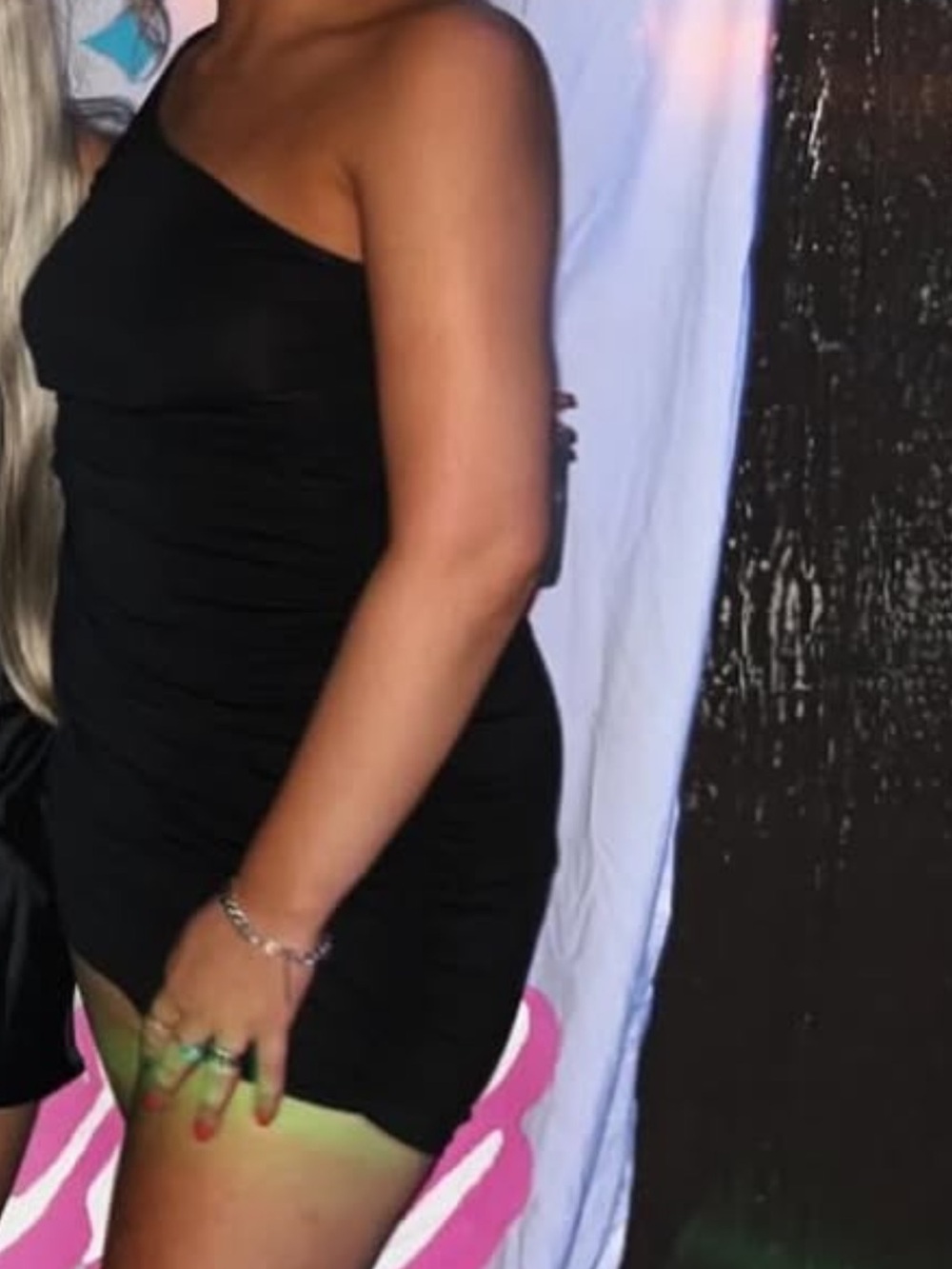 SHEIN Black One-Shoulder Mini Dress